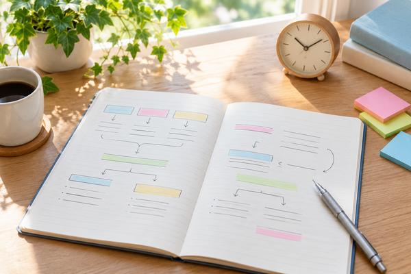 英文の組み立てを図で整理した学習ノート